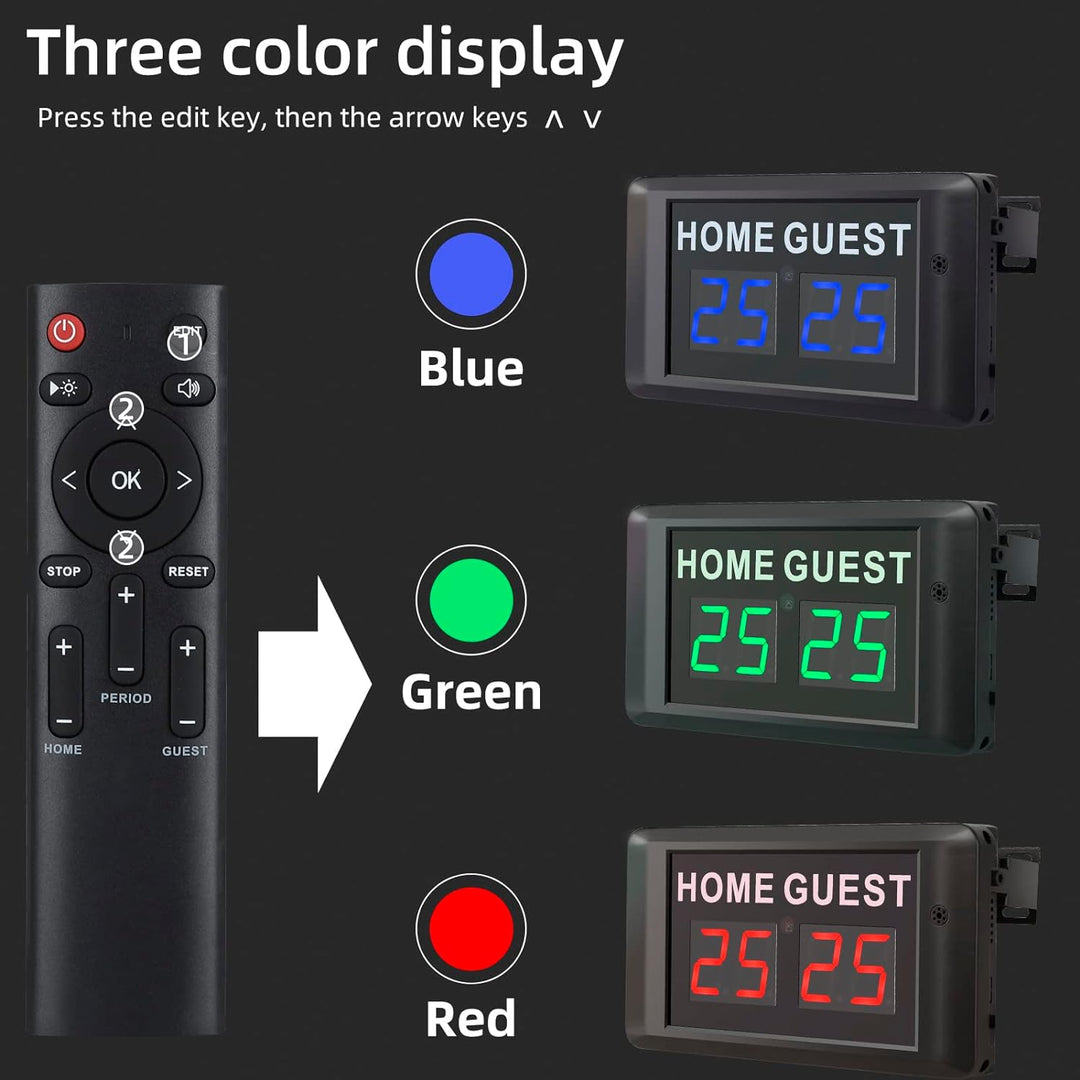 PELLOR Sport Anzeigetafel Fussball Portable Scoreboard, LED Anzeigetafel Elektronisch 0-99 mit Fernb