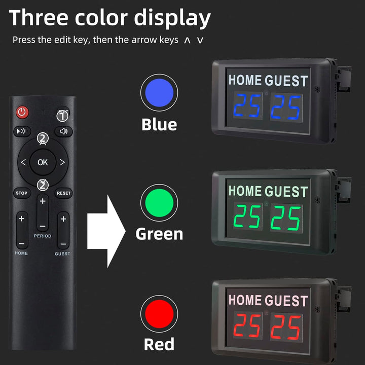 PELLOR Sport Anzeigetafel Fussball Portable Scoreboard, LED Anzeigetafel Elektronisch 0-99 mit Fernb