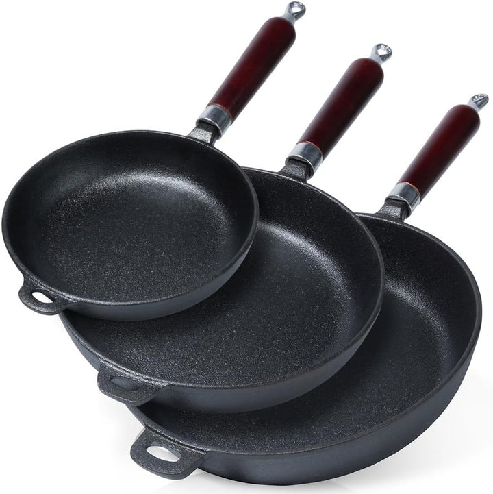 Vilde Gusseisenpfannen-Set Eisenpfanne Grillpfanne aus Gusseisen Cast Line