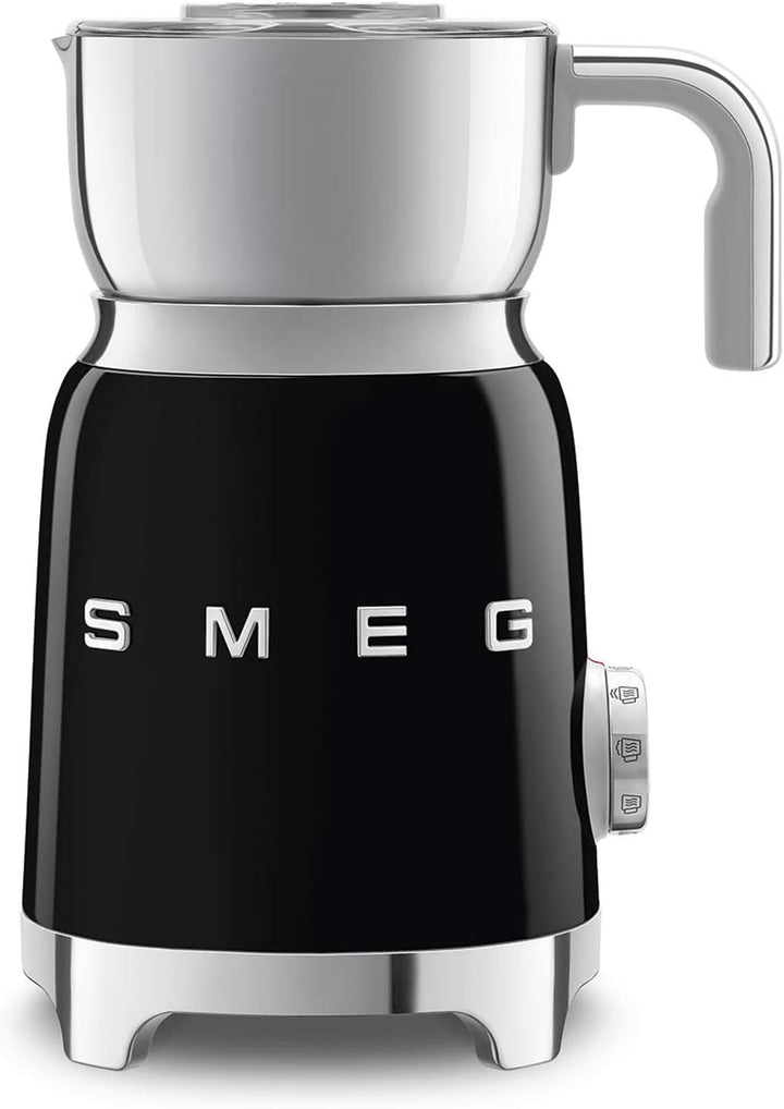 Smeg MFF01BLEU Milchaufschäumer, 600, 18/10 Stahl, schwarz, Schwarz