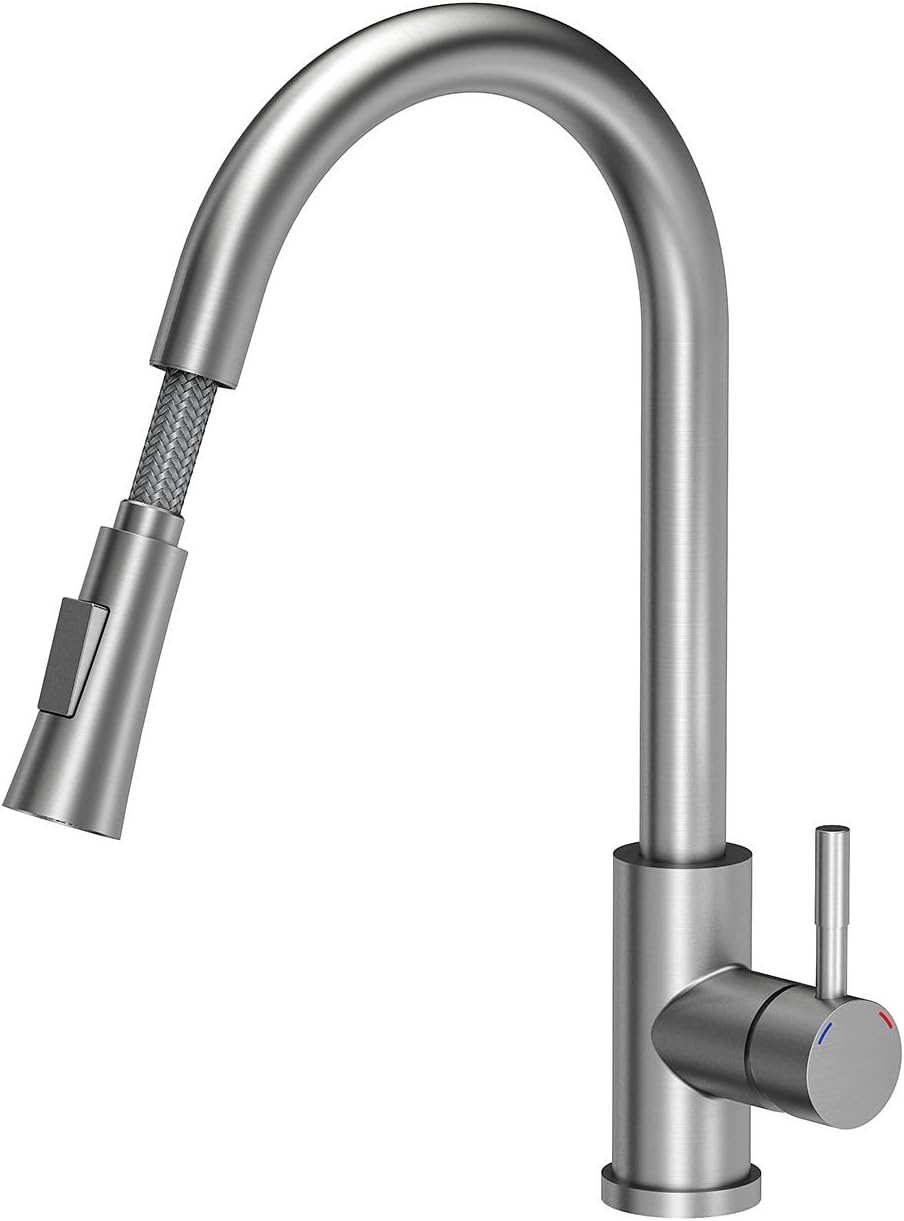 VBChome Spüle mit Armatur 52 x 50 cm Schwarz Inox Tiefes Becken 20cm Küche Einbauspüle Verbundspüle