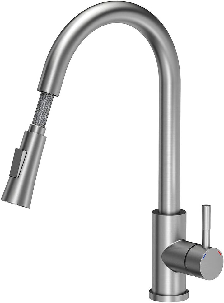 VBChome Spüle mit Armatur 52 x 50 cm Grau Tiefes Becken Küche Einbauspüle Verbundspüle Küchenspüle E
