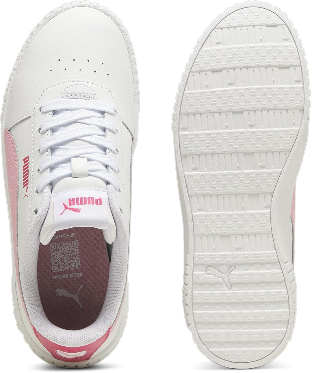 PUMA Mädchen Carina 2.0 Jr Sneaker 37.5 EU Puma White Pink Lilac Puma White, 37.5 EU Puma White Pink