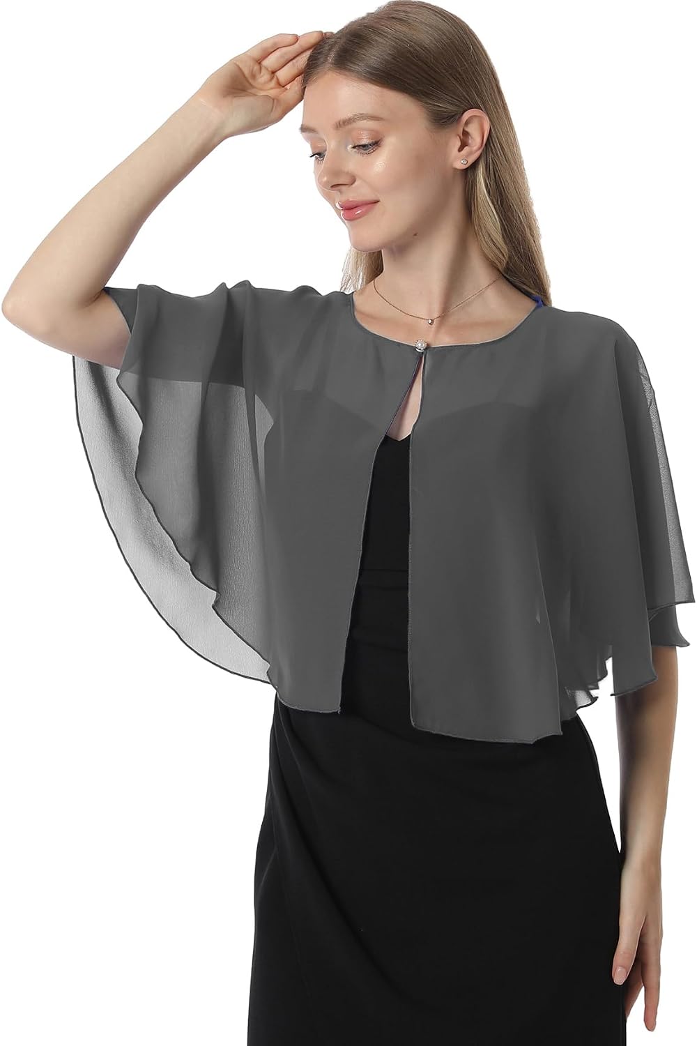 Chiffon Capelet Soft capes Shawls and Wraps for Evening Dress Wedding Cape 1920s shawl accessories f