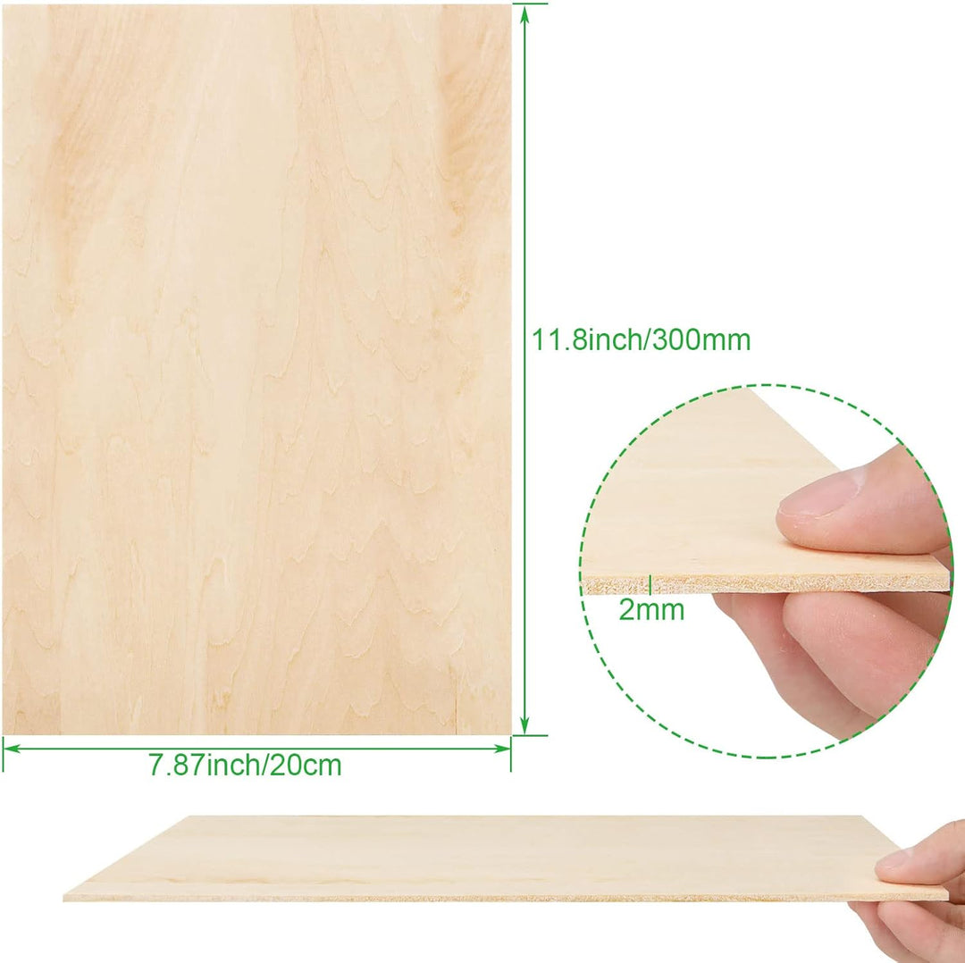 ASelected 20 Stücke Sperrholzplatte Holz 300 * 200 * 2mm - A4 Lindenholz Sperrholz Platte Für Laserp