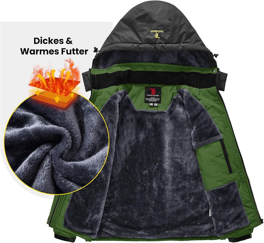 donhobo Damen Jacken Fleecejacke Winterjacke Wasserdicht Atmungsaktiv Verdickt Warm Winddicht Softsh