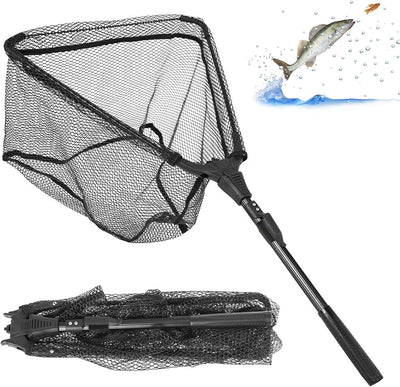 Ksvaye Kescher Angeln Teleskop Angelkescher Gummiert Unterfangkescher Fischkescher Faltbar Fischerne