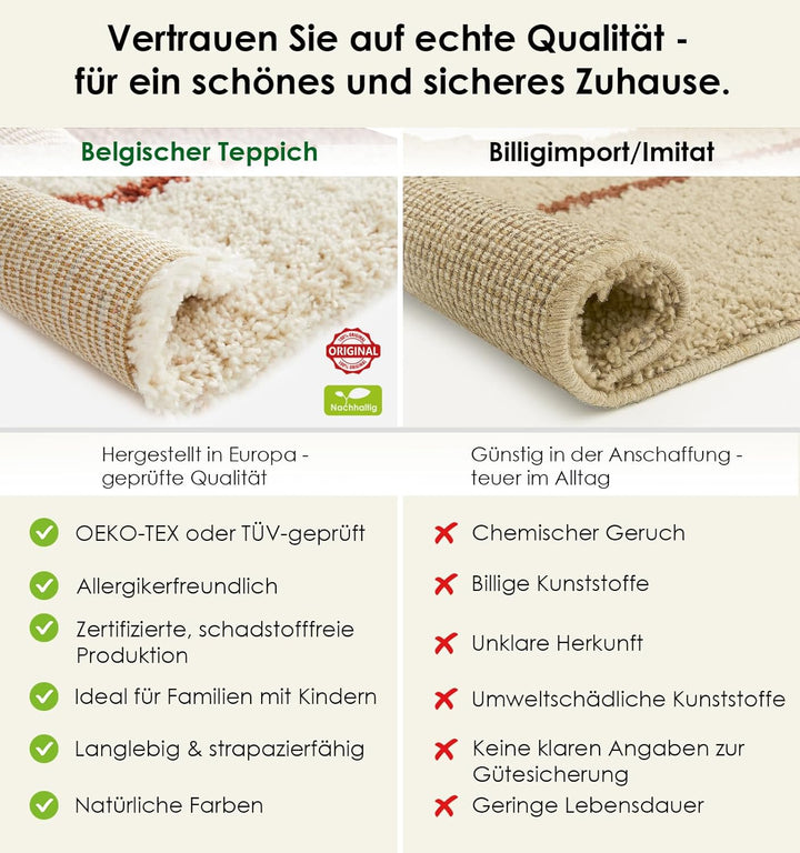 DomDeco Waschbarer Teppich Feel, super weicher und Flexibler 11mm Kurzflor für Wohnzimmer/Schlafzimm