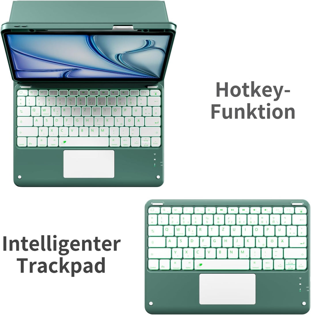 Vobafe Hülle mit Tastatur für iPad Air 13 Zoll M4 M3 M2 (2026/2025/2024), iPad Pro 12.9 (3. 4. 5. 6.