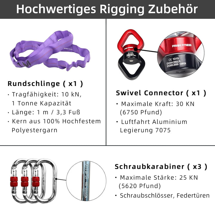 Aerial Hoop Set, Professional Aerial Lyra Hoop, 85cm/95cm/100cm 5 Grössen Edelstahl Single Point Aer