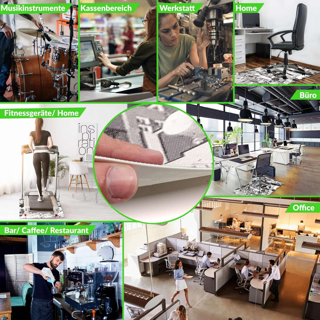 ANRO Bodenschutzmatte Bürostuhl grosse Unterlage Schreibtischstuhl Stuhlmatte Fussbodenschutz rutsch