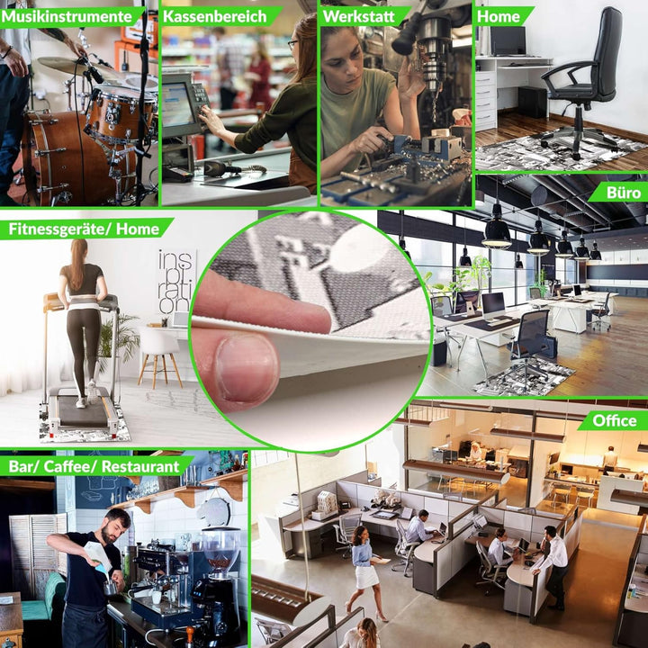 ANRO Bodenschutzmatte Bürostuhl grosse Unterlage Schreibtischstuhl Stuhlmatte Fussbodenschutz rutsch