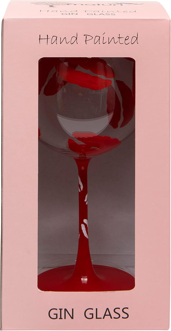 Maturi Gin-Glas, handbemalt, 625 ml, in Geschenkbox, Rot