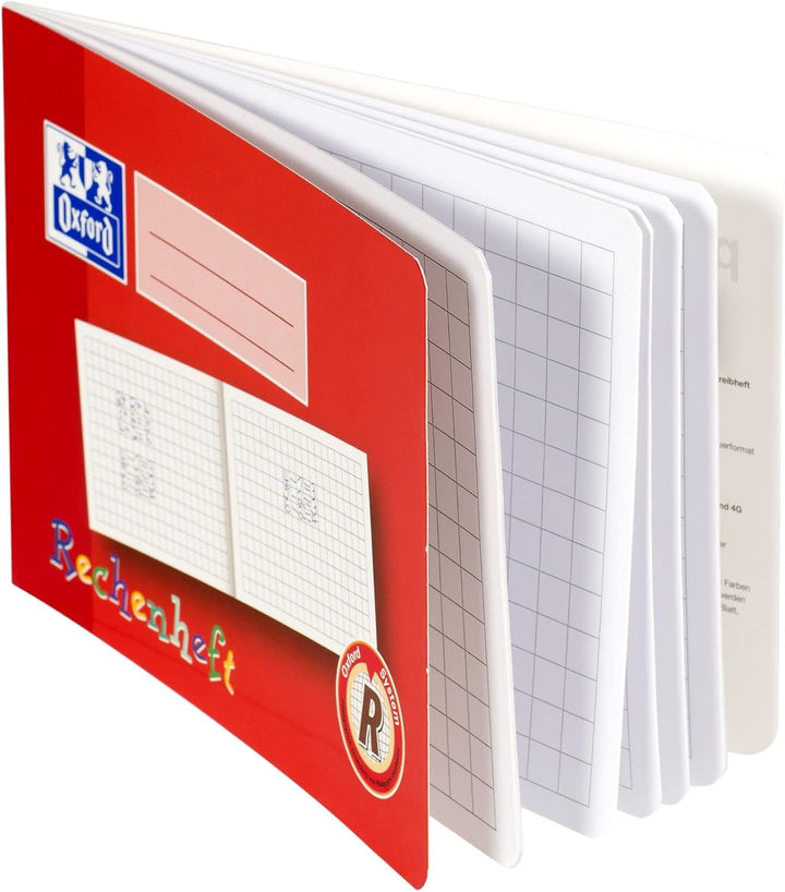 Oxford Rechenheft, A5 quer, Lineatur R (1. Klasse), rot, 10 Stück