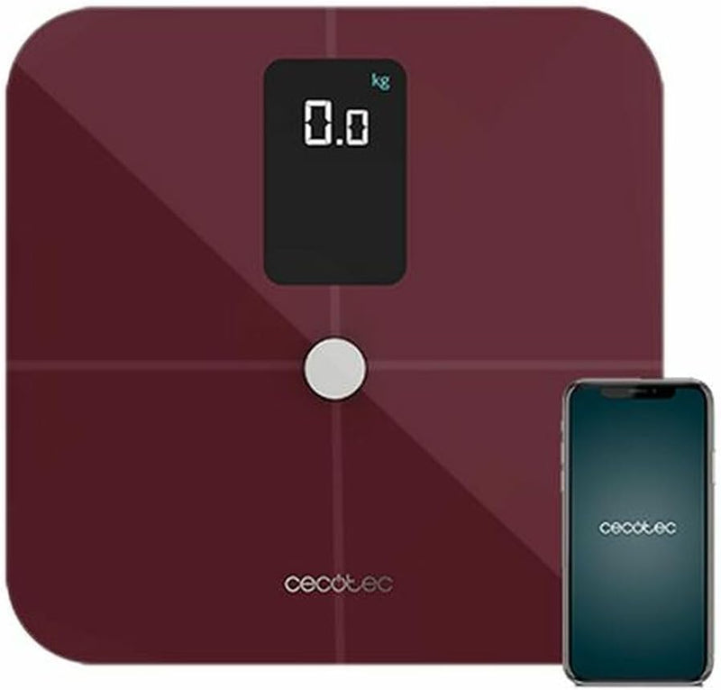 Cecotec Personenwaage Surface Precision 10400 Smart Healthy Vision Garnet Granatrot, Granatrot