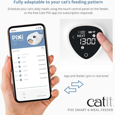 Catit - PIXI Smart Futterautomat mit 6 Mahlzeiten (Nassfutter),, Nassfutter