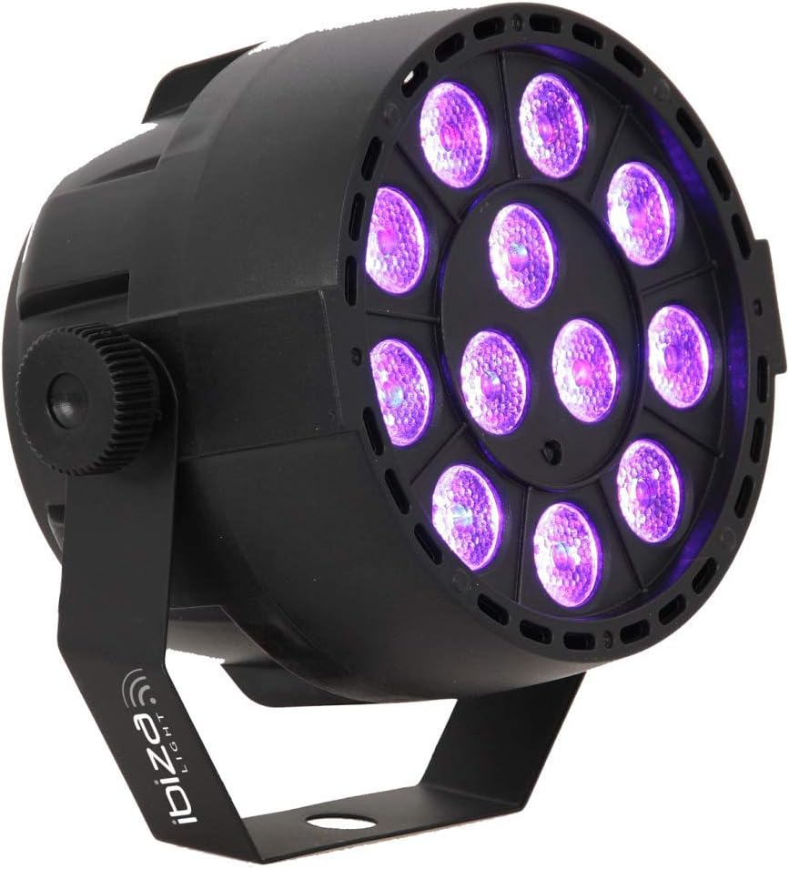 IBIZA PAR-MINI-UV SCHWARZLICHT LED PAR SCHEINWERFER 12x2 WATT UV Spot Neon Effekt Effektscheinwerfer