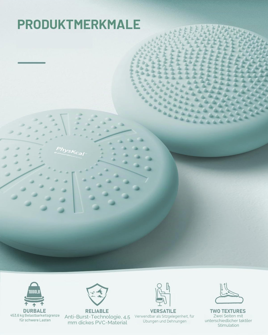 Balance Kissen Mit Pumpe, Comfy-Touch, 33cm Durchmesser, Wackel-Stabilitätskissen für Physiotherapie