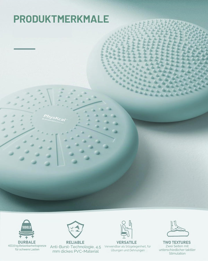 Balance Kissen Mit Pumpe, Comfy-Touch, 33cm Durchmesser, Wackel-Stabilitätskissen für Physiotherapie