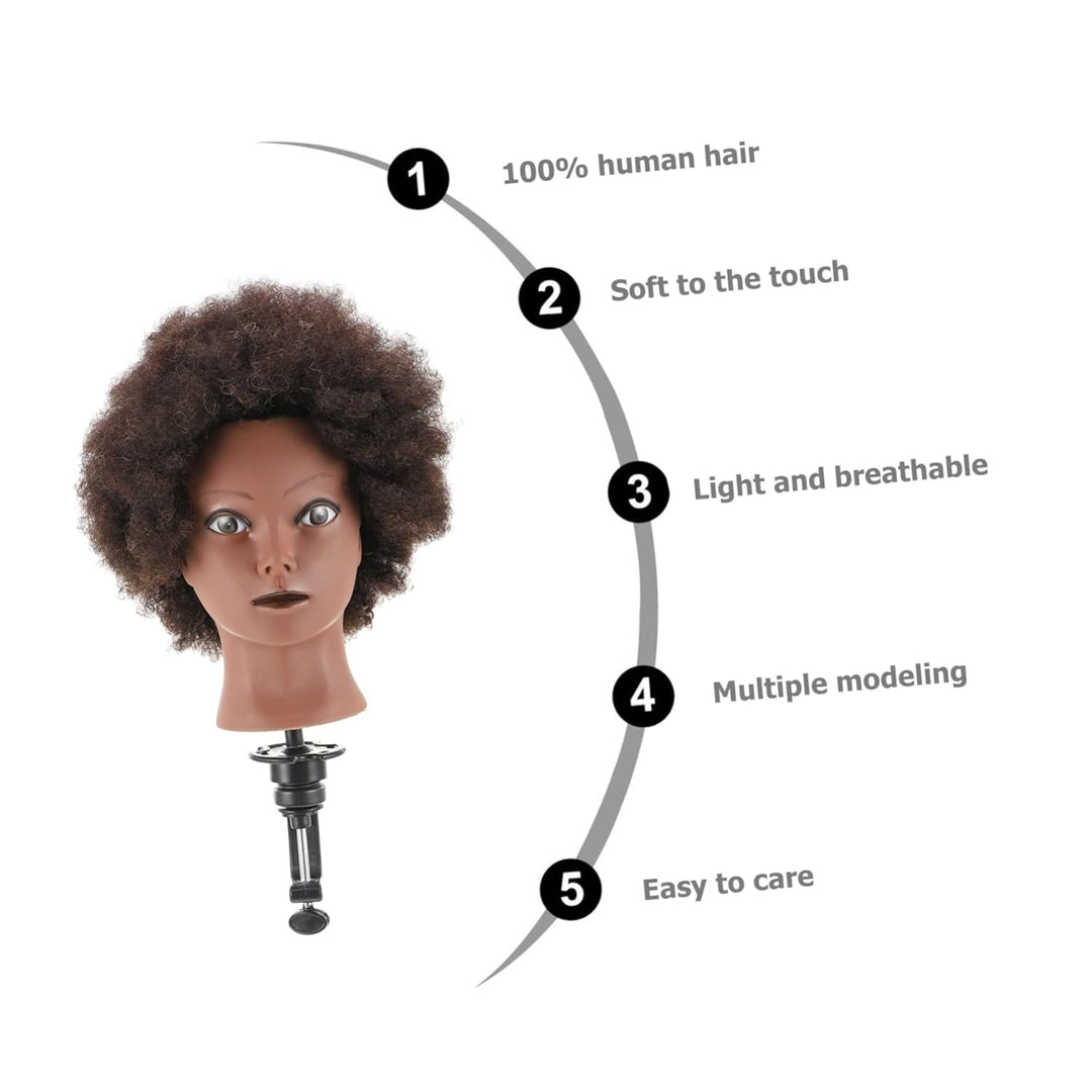 Ipetboom Kurze Haare Perücken 1Stk Kunstkopfmodell aus echtem Haar Kurze haar mannequin kopf Kosmeti