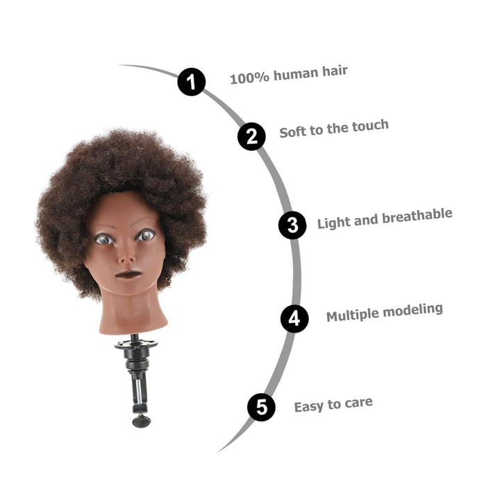 Ipetboom Kurze Haare Perücken 1Stk Kunstkopfmodell aus echtem Haar Kurze haar mannequin kopf Kosmeti