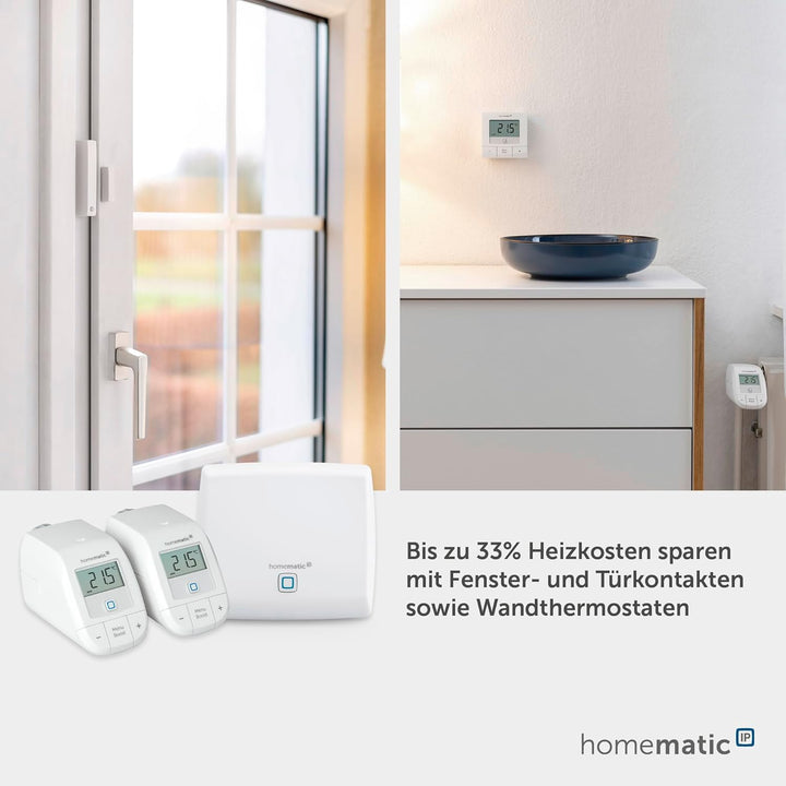 Homematic IP Smart Home Starter Set Heizen, Digitale Steuerung für Heizung mit oder ohne App, Alexa,