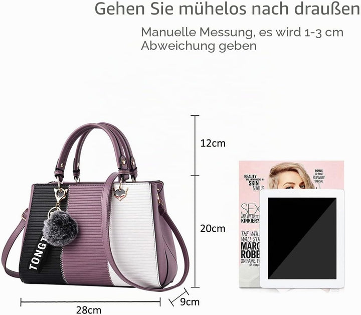 NICOLE & DORIS Damen Handtasche Umhängetasche Henkeltasche Kuriertasche Elegant Damen Handtaschen mi