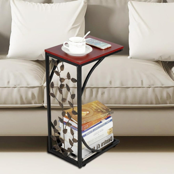 Yaheetech Beistelltisch C-Form Couchtisch Sofatisch Kaffeetisch aus Metall Kleiner Wohnzimmertisch I