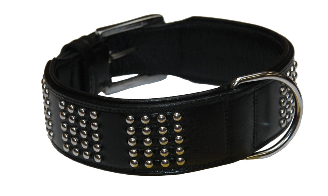 Nobby Leder Halsband VINTO, schwarz 65 cm (58-63 cm), 50 mm, 1 Stück schwarz Halsumfang: 58-63 cm, s
