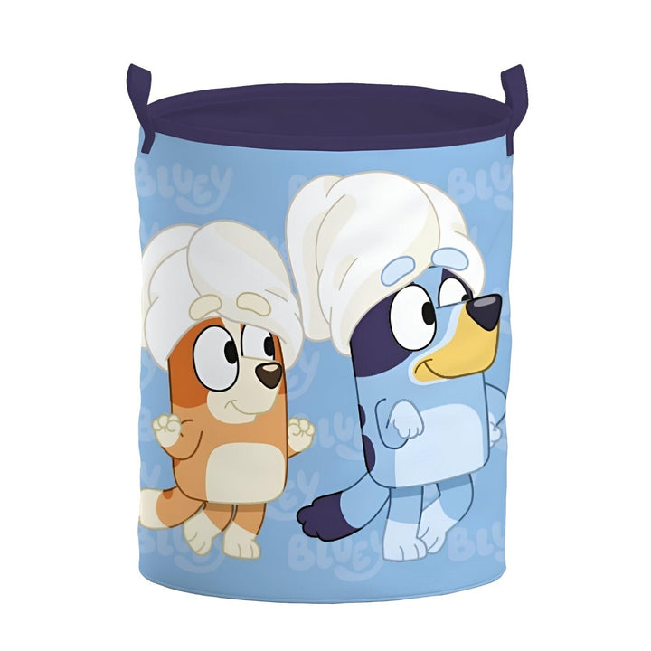 Bluey & Bingo Kinder Aufbewahrungskorb – Faltbarer Wäschekorb aus Polyester – H 50 cm x D 32 cm – Wä