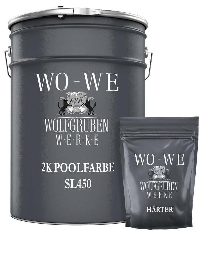 WO-WE 2K Poolfarbe Poolbeschichtung Schwimmbadfarbe - Lichtblau wie RAL 5012-10Kg RAL5012 - Lichtbla