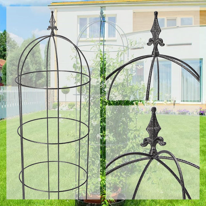 KADAX Rankobelisk aus pulverbeschichtetem Stahl, 3D-Rankobelisk, Rankhilfe, Obelisk, freistehende Ra