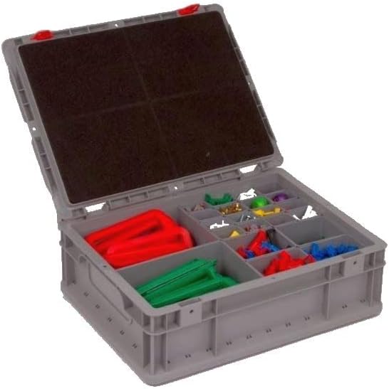 SuperSparSet 10x Scharnierdeckel Set Eurobox NextGen mit Schaumstoff und 2 schwarze Schiebeschnappve