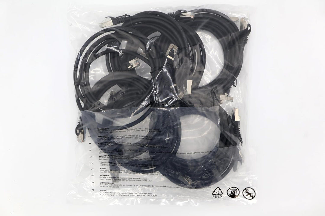 2,0m - schwarz - 10 Stück CAT.7 Netzwerkkabel Patchkabel SFTP PIMF LSZH Gigabit Lan Kabel 10Gb s cat