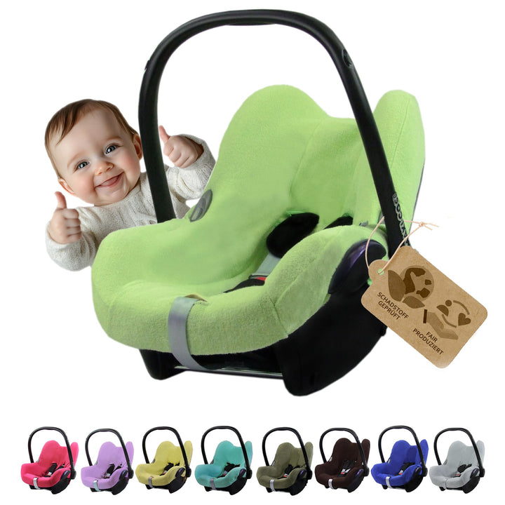 Frottee Sommerbezug [Schonbezug für Babyschale] Autositz kompatibel mit Maxi Cosi Cabrio Fix + GRATI