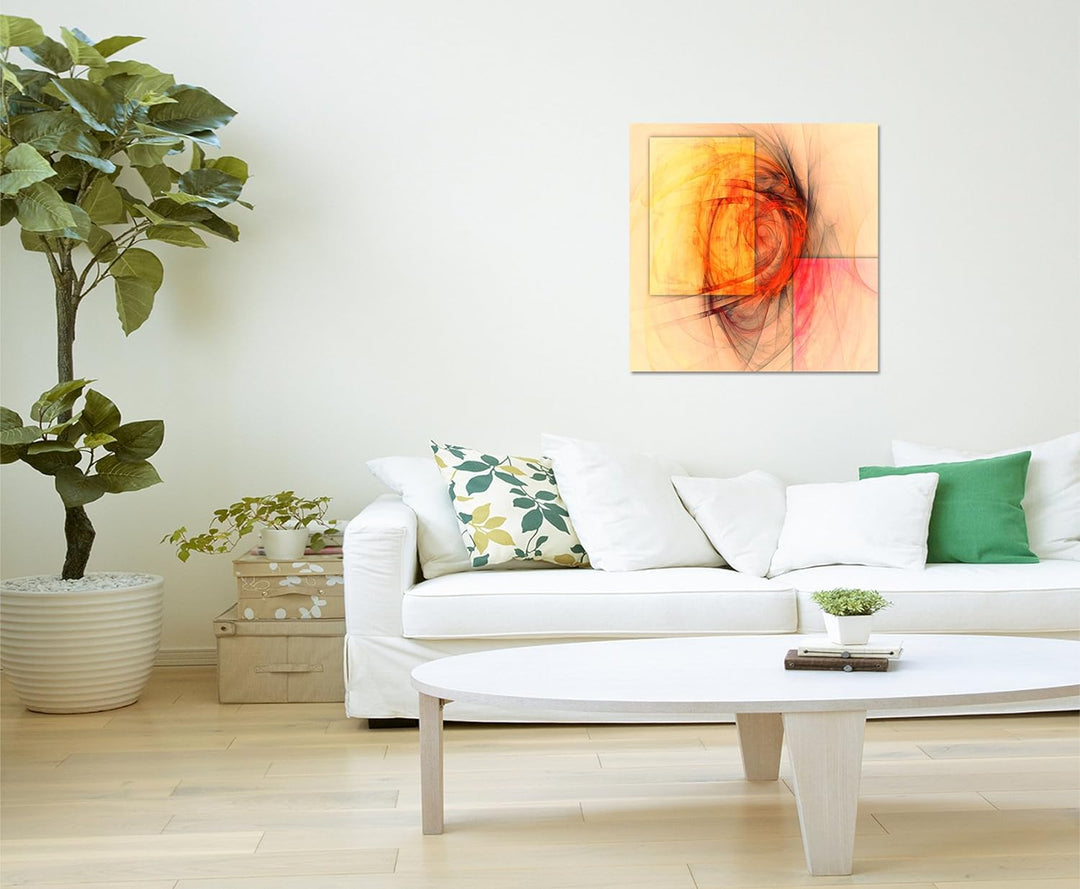 Paul Sinus Art Die Teilung - Abstraktes Bild auf Leinwand Abstrakt112- dekorativer Einteiler Wandbil