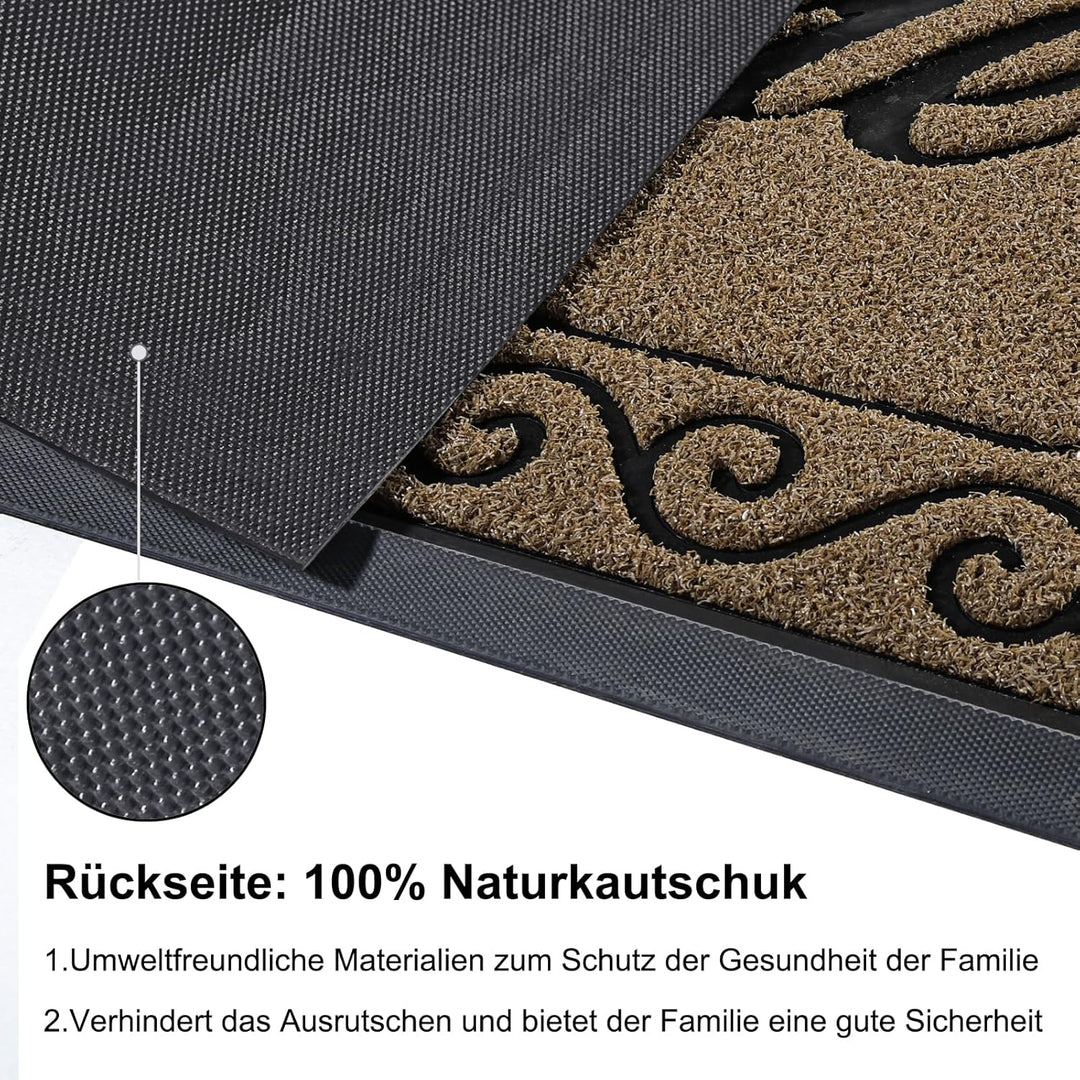 Yimobra Fussmatte Aussen, 92 x 61 cm, rutschfest, Wetterfest, Waschbar, Wellcome Schmutzfangmatte fü