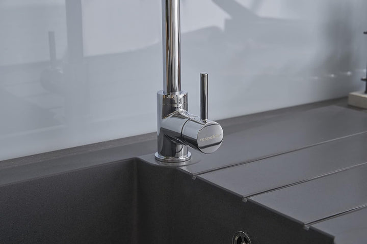 respekta Spüle Granitverbundspüle Granitspüle Einbauspüle 81 x 50 cm grau 81 cm Titanium Grau, 81 cm