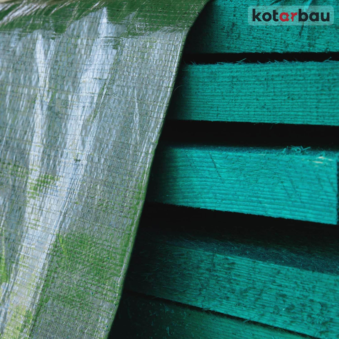 KOTARBAU® Gewebeplane 10x15 m Grün 120g/m2 Abdeckplane Verstärkten Ösen Schutzplane Bauplane Wasserd