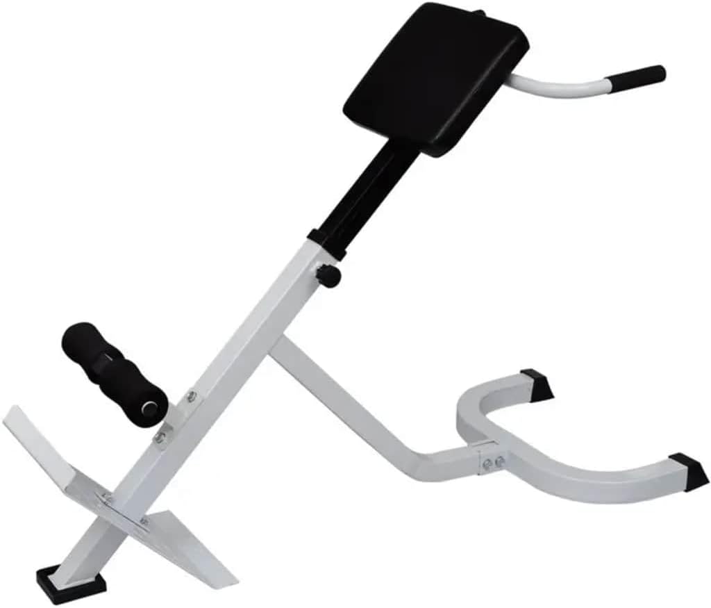 Rücken und Bauchtrainer aus Stahl, höhenverstellbar 5 Stufen 80 bis 90 cm, gepolstert, 120 x 55 cm,