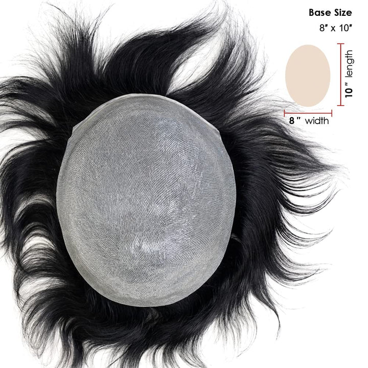 Lordhair Perücke Männer,Realität Toupet,0,06 mm Alle V-Looped Dünnes,Haarfreestyle,Natürlich eng anl
