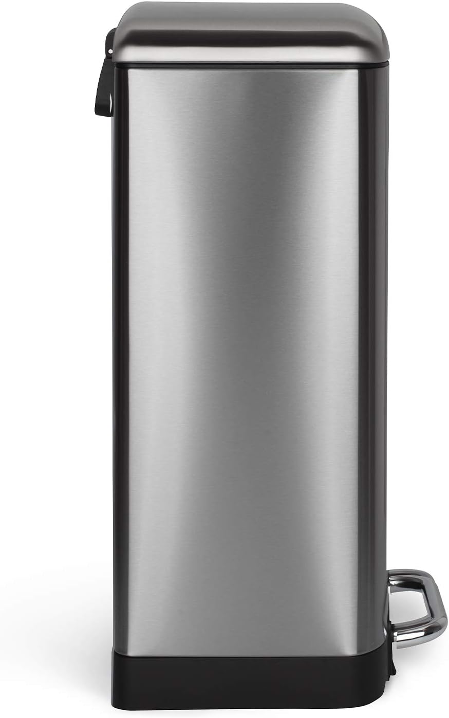 Les Collectors Tret-Mülleimer N°712 / Edelstahl/silber, 30 L/herausnehmbarer Inneneimer/rechteckig,