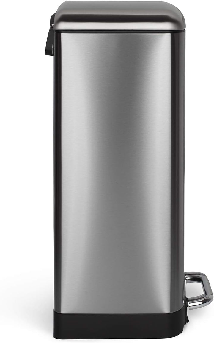 Les Collectors Tret-Mülleimer N°712 / Edelstahl/silber, 30 L/herausnehmbarer Inneneimer/rechteckig,