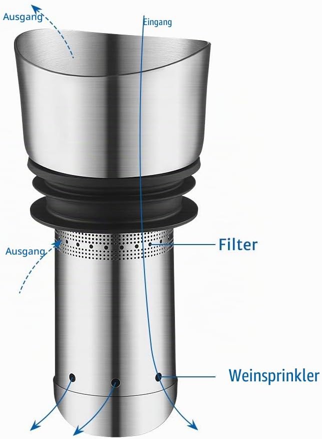 glastal Wein Dekanter Kristallglas Dekantierer mit Eingebautem Aerator Belüften und Filtern, Tropffr