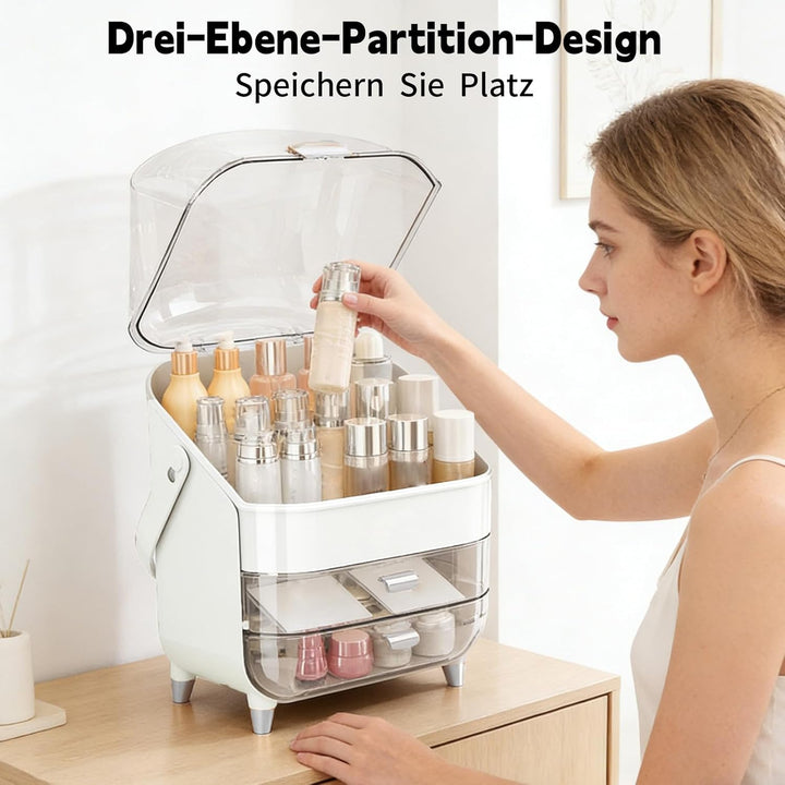 2 StüCk Make Up Organizer &amp; Drehbar Pinselhalter, GrossE KapazitäT ParfüM Organizer, Kosmetik Organi
