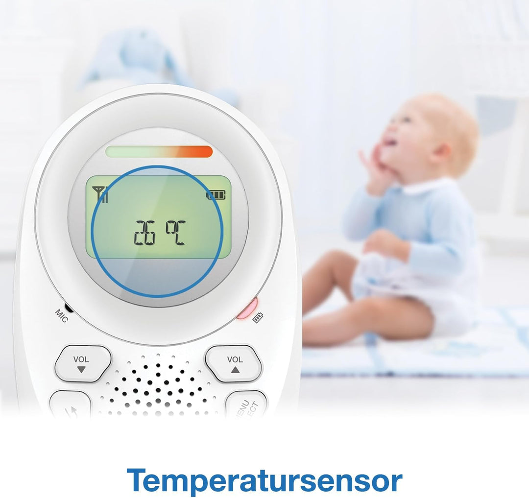 VTech Digitales Audio-Babyphon DM1211 – Mit DECT-Technologie, Gegensprechfunktion, LCD-Lautstärkeanz