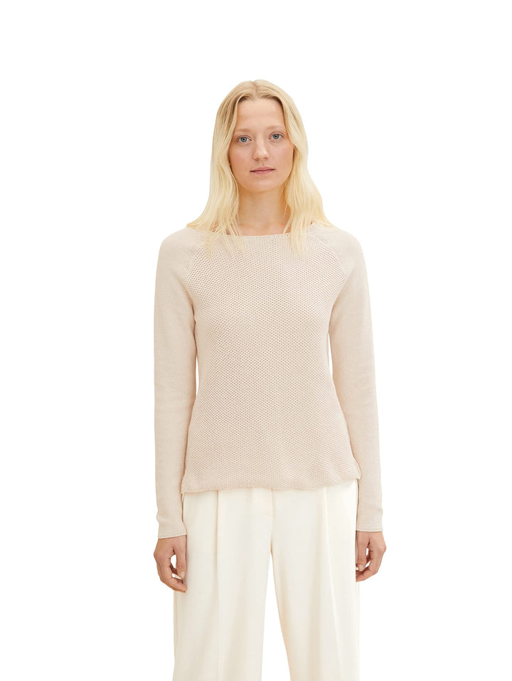 TOM TAILOR Damen Pullover, 20737 - Desert Sand Melange
