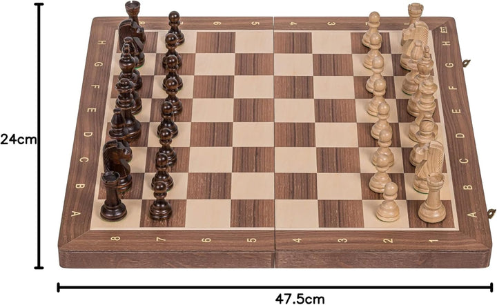 Square - Pro Schach Nr 5 NUSS - Schachspiel aus Holz - Schachbrett & Staunton 5