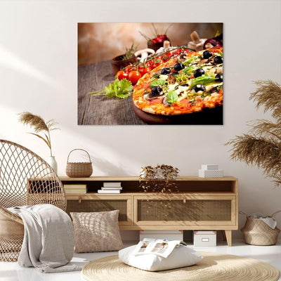 Bilder auf Leinwand 100x70cm Leinwandbild Pizza Essen Italien Tradition Gross Wanddeko Bild Schlafzi