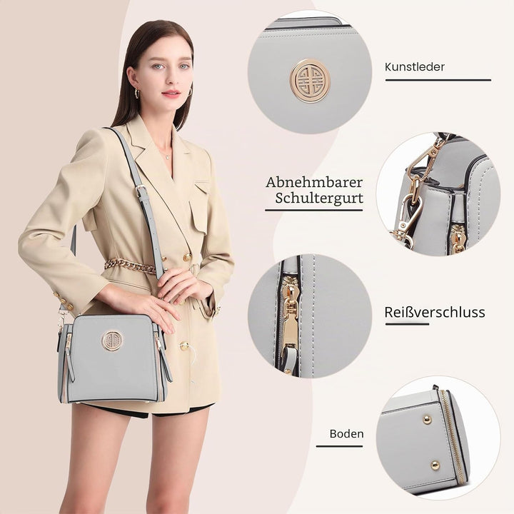 Miss Lulu Umhängetasche Damen Schultertasche Handtasche Crossbody Taschen Henkeltasche Mädchen PU Le
